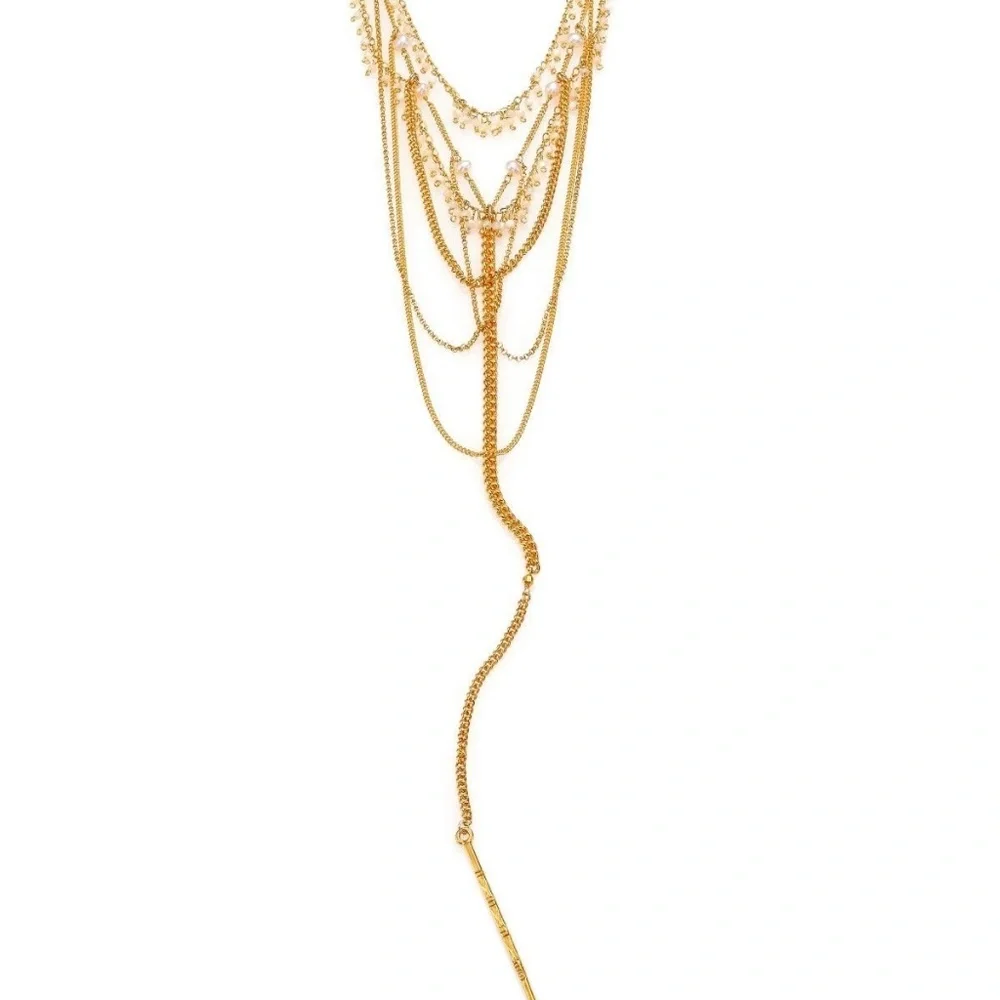 New Auth Chan Luu MOP White Baroque Pearl Draped M
